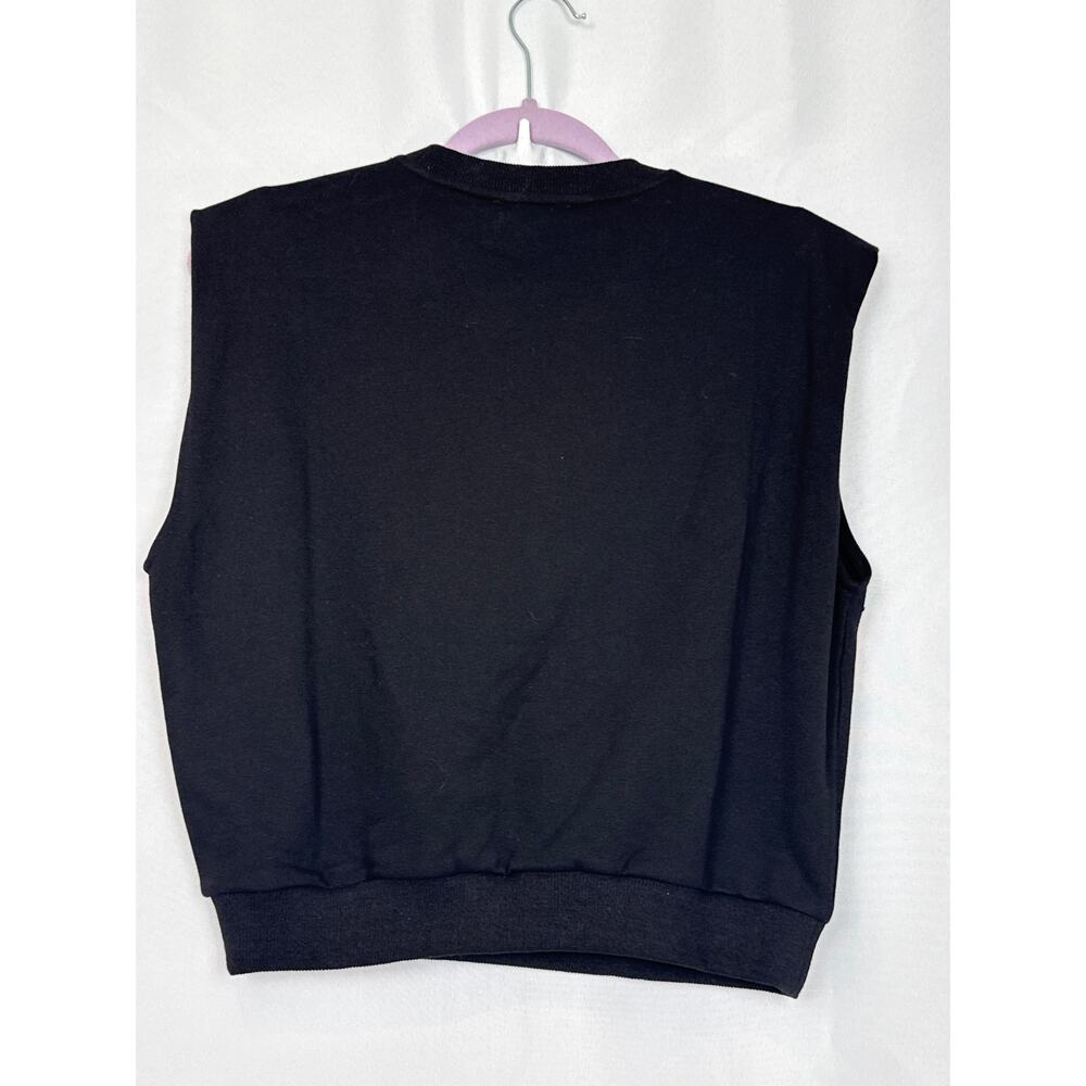 THML Black Sweater Vest Silver Button Shoulders Sz XS Preppy Chic - Picture 2 of 8